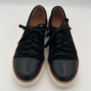 Caslon leather and suede Camden black lace up sneakers skate shoes 8M